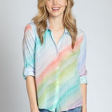 Pastel Button up w/ Roll Sleeve