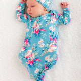 Bamboo Viscose Knotted Sleep Gown & Hat Set