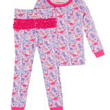 Sweetie-Saurus Dinosaurs Ruffle Long Sleeve Pajama Set with Signature Rear Ruffles