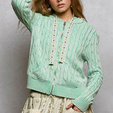 Cable Knit Mint Hoodie