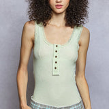 Mint Knit Henley Tank