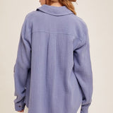 Crinkle Gauze Button Down