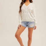 Heart Pointelle Sweater