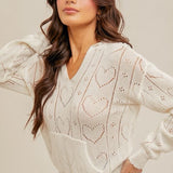 Heart Pointelle Sweater