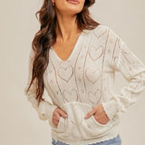 Heart Pointelle Sweater