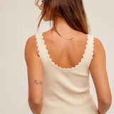 Scalloped Edge Sweater Tank