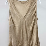 V-neck Lace Hem Sleeveless Top
