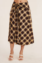 Load image into Gallery viewer, Waist Knot Plaid Midi Skirt
