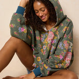 Oversized Printed Hoodie - English Garden Charcoal