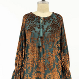 Velvet Burnout Peasant Top