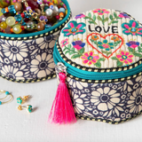 Love Embroidered Jewelry Case