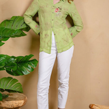Embroidered Blouse w/Wide Split Cuff
