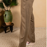 Linen Blend Wide Leg Pant