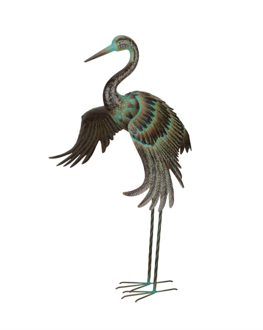 Green Patina Crane