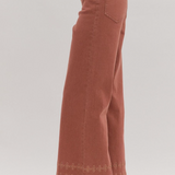 Eyelet Crop Bant in Brick