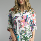 Linen Floral Blouse