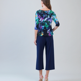 Scoop Neck Half Sleeve Top - Floral Dream