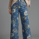 Wide Leg Floral Jeans