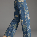 Wide Leg Floral Jeans