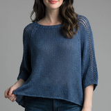 3/4 Sleeve Woven Sweater