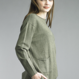 Crew Neck Two Pocket Sweater