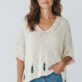 V-neck Lose Weave Sweater