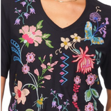 Trapunto V-Neck Tee-Maureen