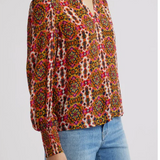 Split Neck Kaleidoscope Blouse