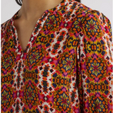 Split Neck Kaleidoscope Blouse