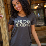 Boho Cotton Tee Shirt - Love Your Neighbor
