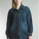 Denim Snap Button up Tunic Top