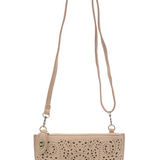 Lazer Cut Eyelet Mini Wristlet/Crossbody