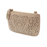 Lazer Cut Eyelet Mini Wristlet/Crossbody