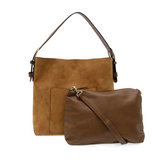 Hobo Coffee Handle Faux Suede Handbag