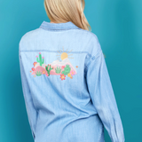 Wild Cactus Embroidered Shirt