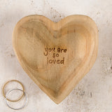 Wooden Heart Trinket Jewelry Dish - You Are Loved