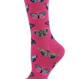 MeMoi Butterfly Bamboo Blend Crew Socks