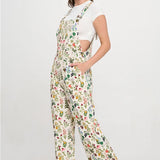 Floral Garden Print Overalls
