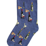 MeMoi Wine and Cheese Bamboo Blend Crew Socks