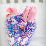 Unicorn Meadow Footed Ruffle One Piece Pajama