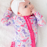 Sweetie-Saurus Dinosaurs Footed Ruffle One Piece Pajama