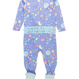 Baby Girls Starry Dreams Bamboo Viscose Footed Ruffle One Piece Pajama