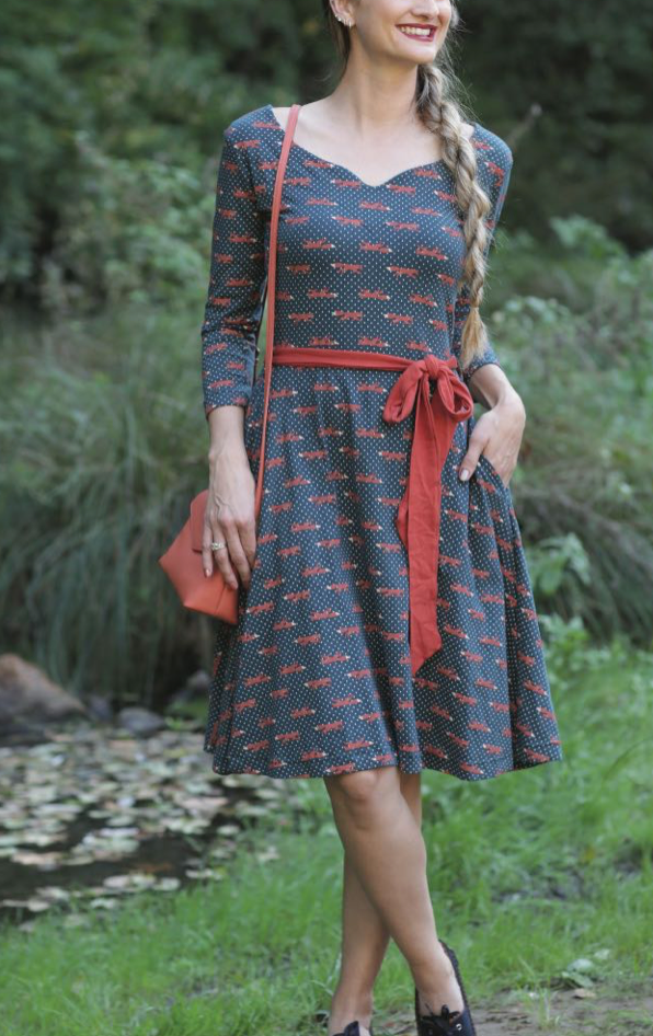 Colette Dress-Fox Print