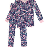 SoftSnooze™ Toddler Girls Bamboo Viscose Moonlit Meadow Ruffle Long Sleeve Pajama Set with Signature Rear Ruffles