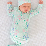 Bamboo Viscose Knotted Sleep Gown & Hat Set