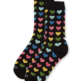 Multicolored Hearts Bamboo Crew Women's Socks