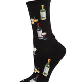 MeMoi Wine and Cheese Bamboo Blend Crew Socks