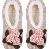 Coming Up Roses Chenille Sherpa-Lined Slippers