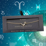 Secret Box _ 14K Gold CZ Zodiac Sign Charm Bracelet