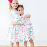 Big Sister 3/4 Sleeve Pocket Twirl Dress